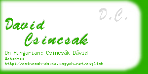 david csincsak business card