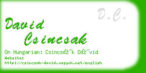 david csincsak business card